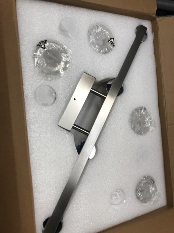 Photo 1 of 4-Light Bathroom Light Fixtures, Brushed Nickel Vanity Lights, Dimmable LED White/Neutral/Warm Crystal Bathroom Vanity Lights Over Mirror, for Bathroom, Bedroom,Living Room (4 Light)