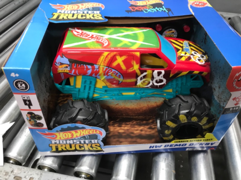 Photo 2 of ?Hot Wheels RC Monster Trucks 1:15 Scale HW Demo Derby, 1 Remote-Control Toy Truck with Terrain Action Tires, Toy for Kids 4 Years Old & Older HW DEMO DERBY RC