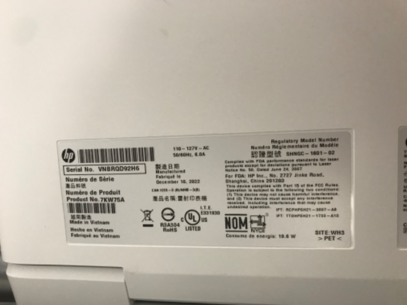 Photo 5 of ***SEE NOTES***HP Color LaserJet Pro M283fdw Wireless All-in-One Laser Printer, Remote Mobile Print, Scan & Copy, Duplex Printing, Works with Alexa (7KW75A), White
