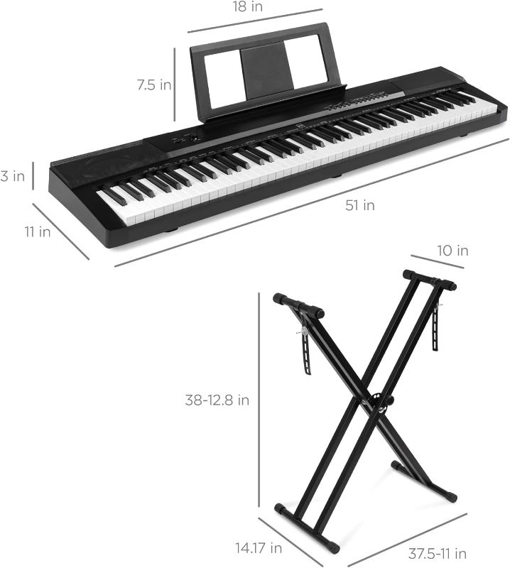 Photo 5 of (READ FULL POST) Best Choice Products 88-Key Full Size Digital Piano Electronic Keyboard Set for All Experience Levels w/Semi-Weighted Keys, Stand, Sustain Pedal, Built-In Speakers, 6 Voice Settings - Black
