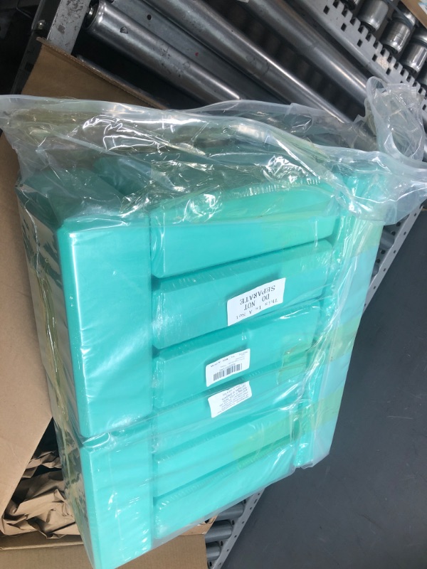 Photo 2 of 10 Pcs Yoga Blocks Bulk EVA Foam Blocks High Density Foam Brick Yoga Accessories, Improve Strength and Aid Balance and Flexibility, Supportive Soft Non Slip Surface for Pilates (Turquoise)