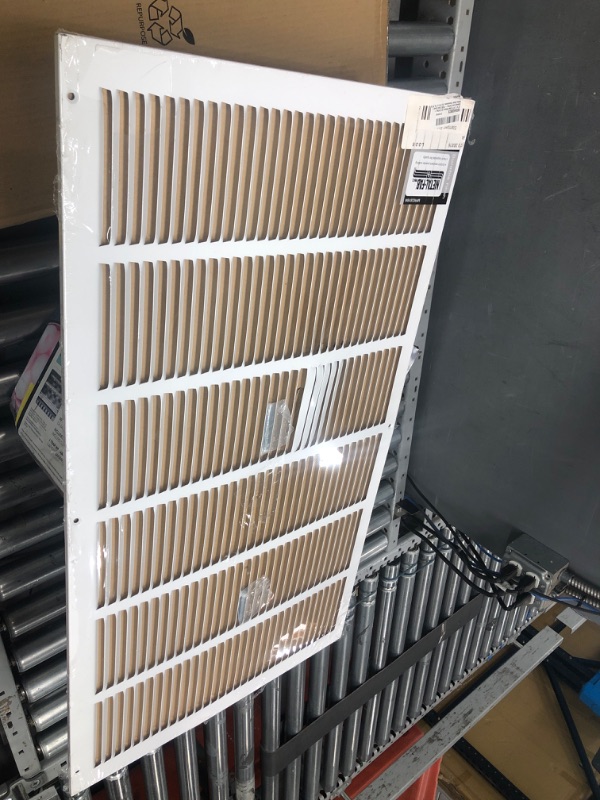 Photo 2 of 24"w X 14"h Steel Return Air Grilles - Sidewall and Ceiling - HVAC Duct Cover - White [Outer Dimensions: 25.75"w X 15.75"h] 24 X 14 White