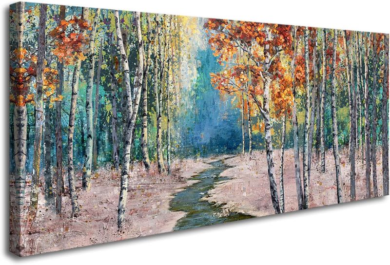 Photo 1 of 
DBLAKI DB2750 Blue Forest Canvas Prints Wall Art White Birch Tree Wall Art Canvas Photo Prints Nature Landscape Picture for Living Room Bedroom Kitchen Home and Office Wall Decor
