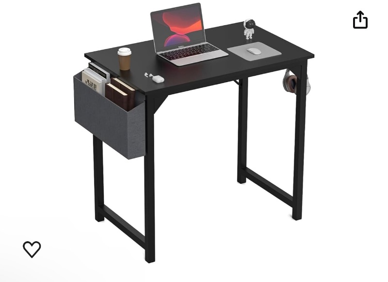 Photo 1 of DUMOS 32 Inch Office Small Computer Desk Modern Simple Style Writing Study Work Table for Home Bedroom - Black