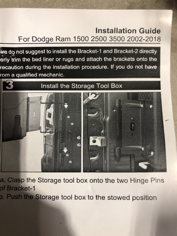 Photo 2 of * used * see all images *
Passenger Side Truck Bed Storage Box Lockable Tool Case for Dodge Ram 1500 2500 3500 2002-2018