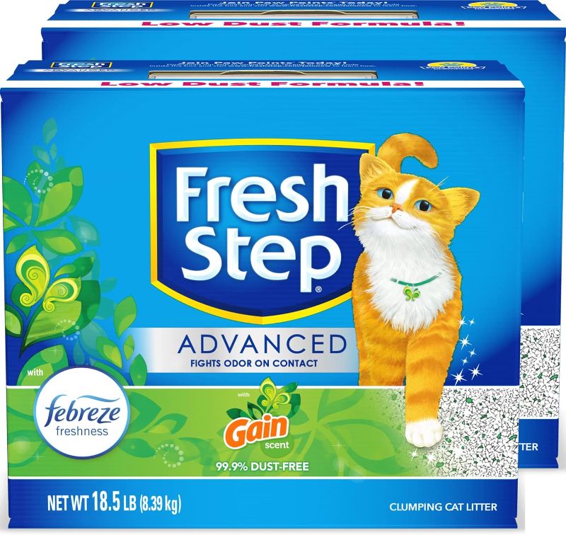 Photo 1 of Fresh Step Advanced Refreshing Gain Scented Clumping Clay Cat Litter, 18.5-lb box, 