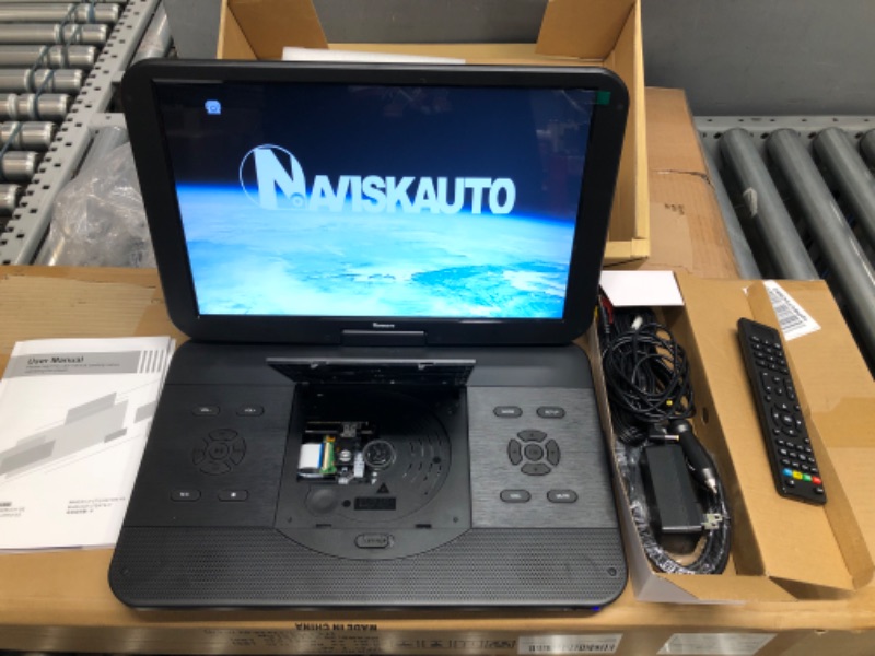 Photo 4 of NAVISKAUTO 17.5" Portable Blu-Ray DVD Player with 15.4" 1920X1080 HD Large Screen, 4000mAh Rechargeable Battery, Support HDMI in/Out, USB/SD Card Reader, MP4 Video Playback