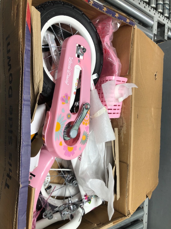 Photo 1 of [FOR PARTS, READ NOTES] NONREFUNDABLE
JOYSTAR Little Daisy Kids Bike for 2-9 Years Girls with Training Wheels & Front Handbrake 12 14 16 20 Inch Princess Kids Bicycle 