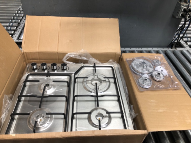 Photo 2 of 22?x20? Built in Gas Cooktop 4 Burners Stainless Steel Stove with NG/LPG Conversion Kit Thermocouple Protection and Easy to Clean (20Wx22L)