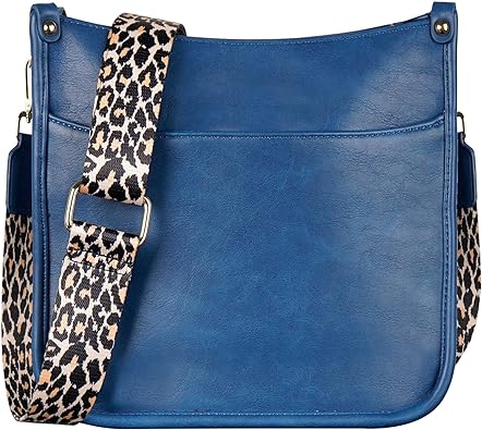 Photo 1 of KOGTLA Women's Crossbody Shoulder Bag with Leopard Guitar Strap,Vegan Faux Leather Purse Handbag Bucket Tote Bag
