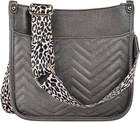 Photo 1 of KOGTLA Women's Crossbody Shoulder Bag with Leopard Guitar Strap,Vegan Faux Leather Purse Handbag Bucket Tote Bag
