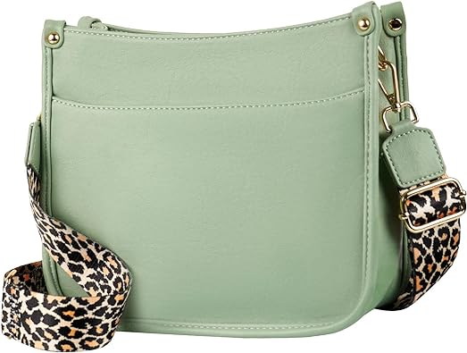 Photo 1 of KOGTLA Women's Crossbody Shoulder Bag with Leopard Guitar Strap,Vegan Faux Leather Purse Handbag Bucket Tote Bag
