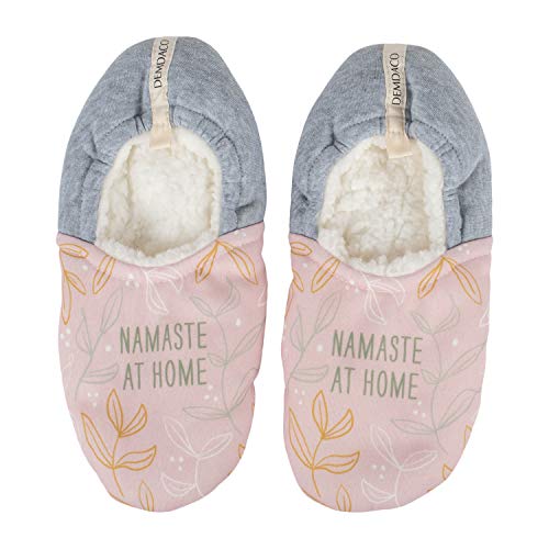 Photo 1 of DEMDACO Namaste at Home Pink Plush Soft Fleece Slippers Women Small (5/6)
