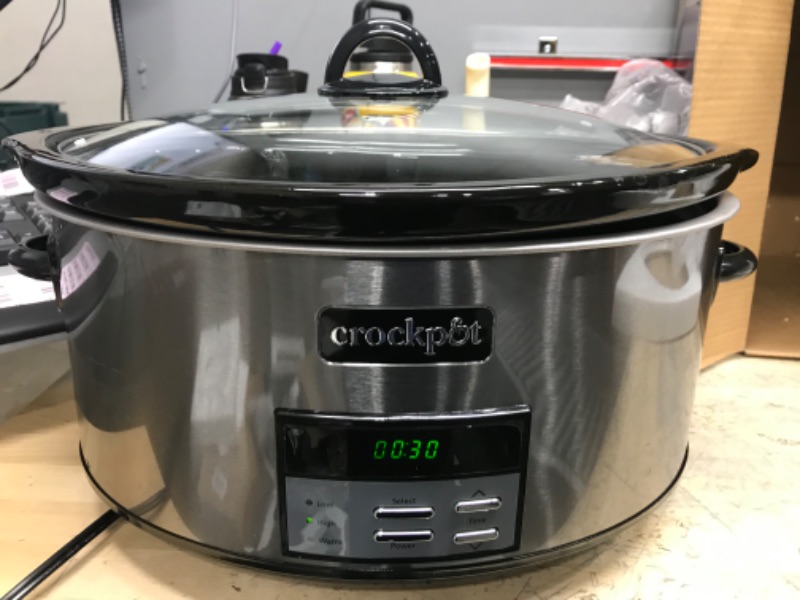 Photo 3 of **CERAMIC BOWL DOES NOT FIT POT EXACT**

Crockpot 8 Qt. Countdown Slow Cooker - Dark Stainless Steel