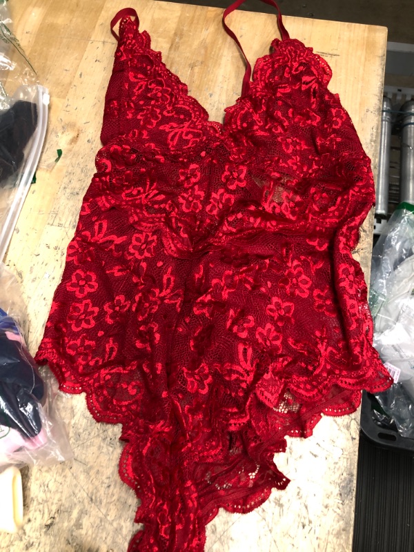 Photo 1 of 2xl red lingerie and shoulder length red wig