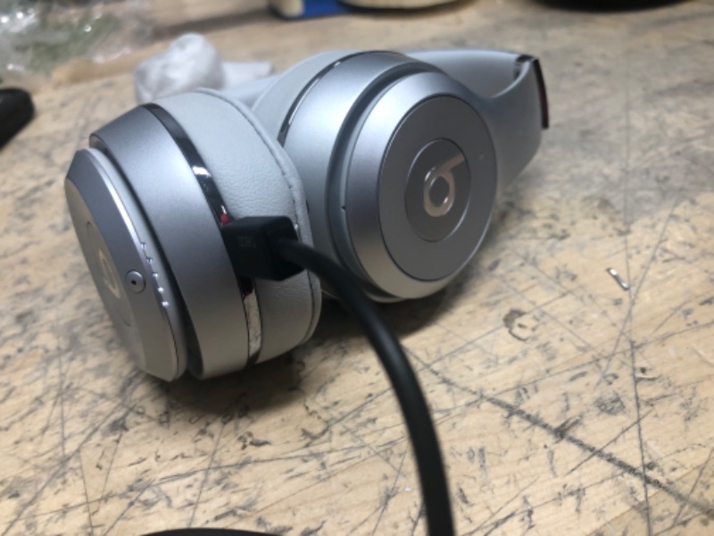 Photo 2 of Beats Solo3 Wireless On-Ear Headphones - Apple W1 Headphone Chip, Class 1 Bluetooth, 40 Hours of Listening Time, Built-in Microphone - Silver Solo3 Without AppleCare+