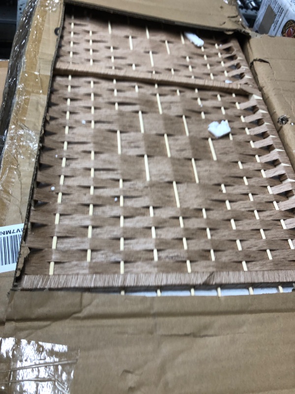 Photo 2 of 4 ft. Short Fiber Weave Folding Screen - Natural - 3 Panels