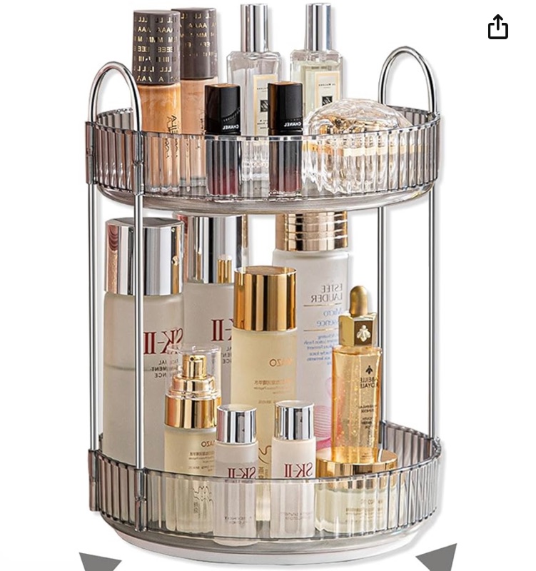 Photo 1 of 360 Rotating Makeup Organizer for Vanity,Bathroom Countertop Organizer Spinning Perfume Organizer,Dresser Vanity Organizer