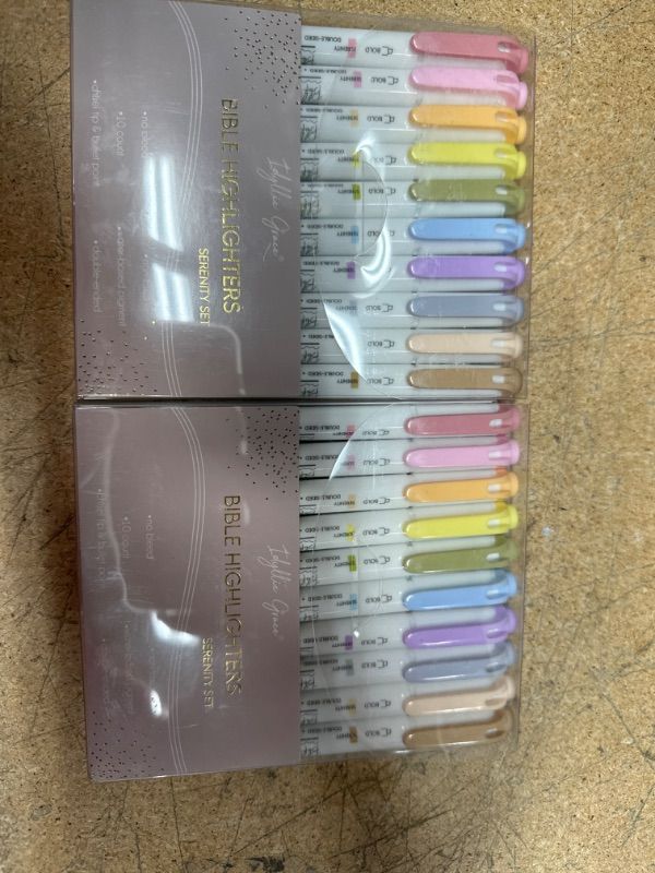 Photo 2 of Idyllic Grace Bible Highlighters & Pens (Pack of 10) - Double Ended, Quick Drying & No Bleed Bible Markers - Chisel Tip & Bullet Tip - Muted Pastels Colors - Bible Study Journaling School Supplies