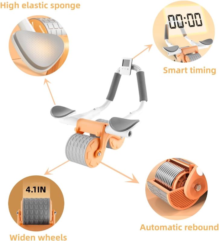 Photo 1 of 2023 New Wheels Roller, Ab Roller Wheel, Abdominal Exercise Wheel, Double Wheel Abdominal Wheel, Domestic Abdominal Exerciser with Knee Mat for Body Fitness Strength Training Home Gym