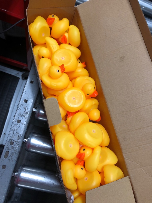 Photo 2 of 48 Pcs 2 Inch Yellow Rubber Duck Bath Toys Large Rubber Ducks Bath Ducks Squeak Bathtub Toys for Birthday Pool Party Decoration Game Supplies Boys and Girls