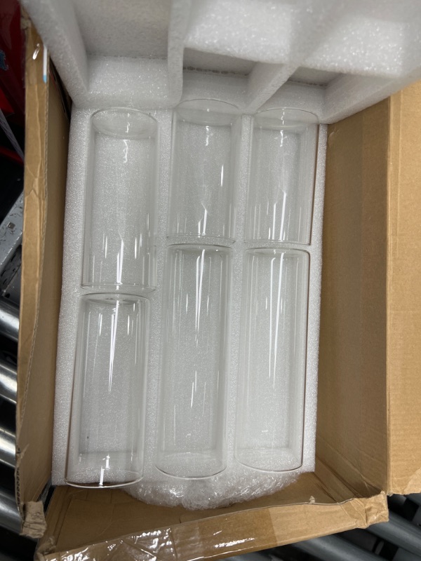 Photo 2 of 12 Pack Clear Glass Cylinder Vases, Table Flowers Vase,for Wedding Decorations and Formal Dinners (6 Inch) 6 Inch-12 Pack