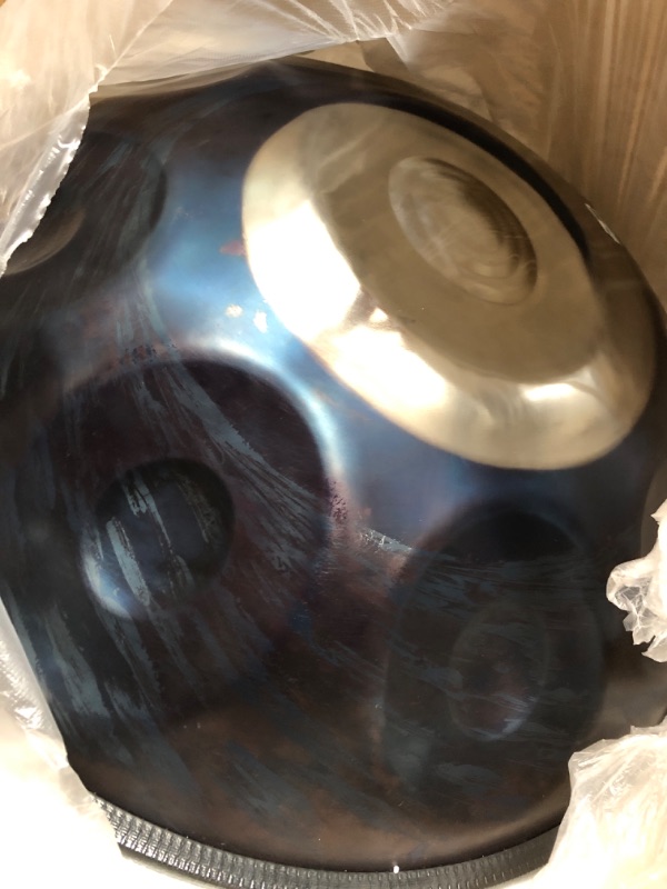 Photo 2 of AS TEMAN HANDPAN ?handpan drum instrument in D Minor 10 Notes 432Hz 22 inches Steel Hand Drum with Soft Hand Pan Bag, 2 handpan mallet,Handpan Stand,dust-free cloth 432Hz B-DC-10