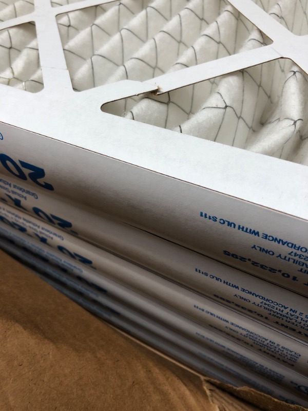 Photo 2 of Aerostar 20x20x4 MERV 13 Pleated Air Filter, AC Furnace Air Filter, 6 Pack (Actual Size: 19 1/2"x19 1/2"x3 3/4") 20x20x4 Air Filter