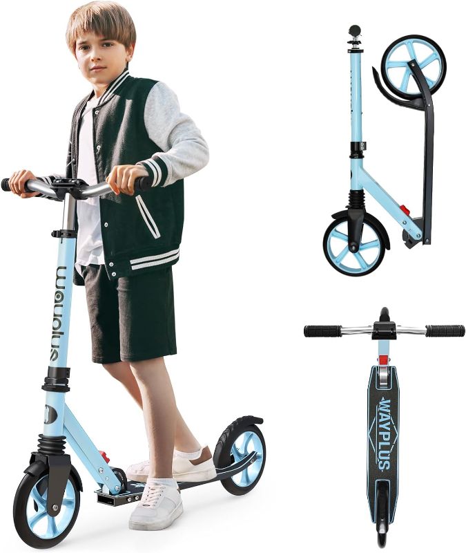 Photo 1 of WAYPLUS Kick Scooter for Ages 6+,Kid, Teens & Adults. Max Load 240 LBS. Foldable, Lightweight, 8IN Big Wheels for Kids, Teen and Adults, 4 Adjustable Levels. Bearing ABEC9