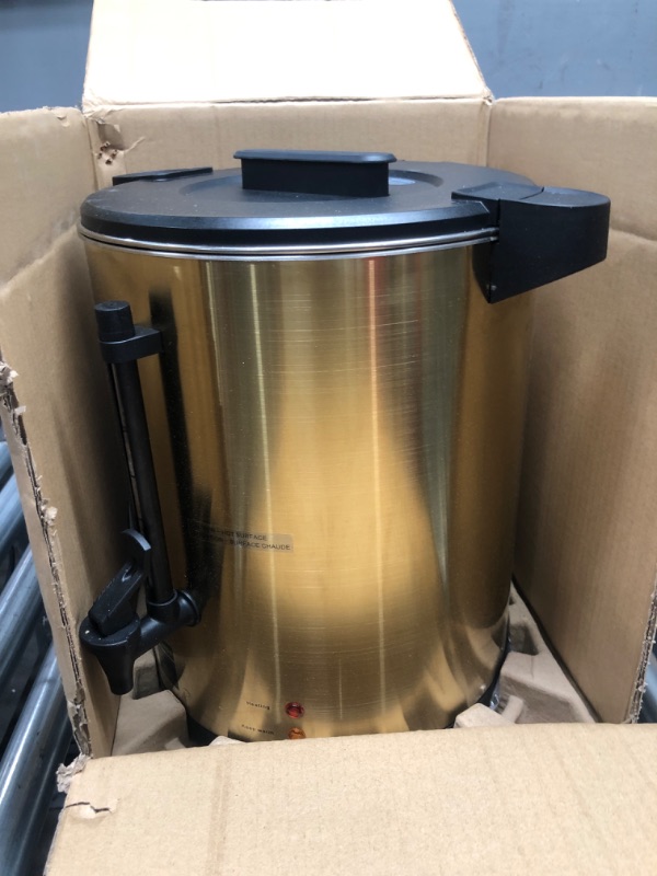 Photo 2 of **NON-FUNCTIONAL**FOR PARTS ONLY**USED/DIRTY
Perossia Commercial Coffee Urn, 110-Cup 16L Double Wall Stainless Steel Large Percolate 