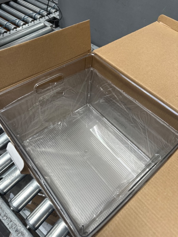 Photo 1 of ClearSpace Clear Plastic Storage Bins – XL 4 Pack Perfect Kitchen Organization or Pantry Storage – Fridge Organizer, Pantry Organization and Storage Bins, Cabinet Organizers