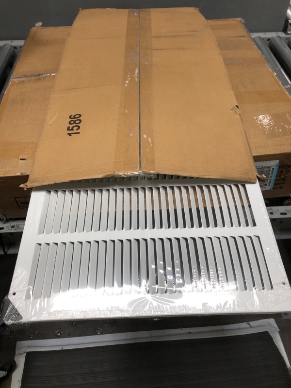 Photo 2 of 32" x 14" Return Air Grille - Sidewall and Ceiling - HVAC Vent Duct Cover Diffuser - [White] [Outer Dimensions: 33.75w X 15.75"h] 32 x 14 White