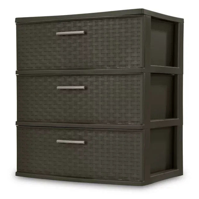 Photo 1 of Sterilite 3 Drawer Wide Weave Tower Espresso