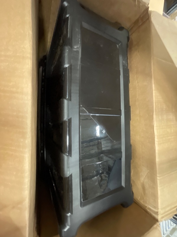 Photo 1 of IRIS USA 31 Gallon Stackable Storage Containers with Lids and Easy-Grip Handles, Durable Plastic Totes for Bulky Items, Sporting Equipment, Seasonal Décor, and Garage Tool Storage, Black, 4-Pack 31 Gallon - Black, 4 Pack Black