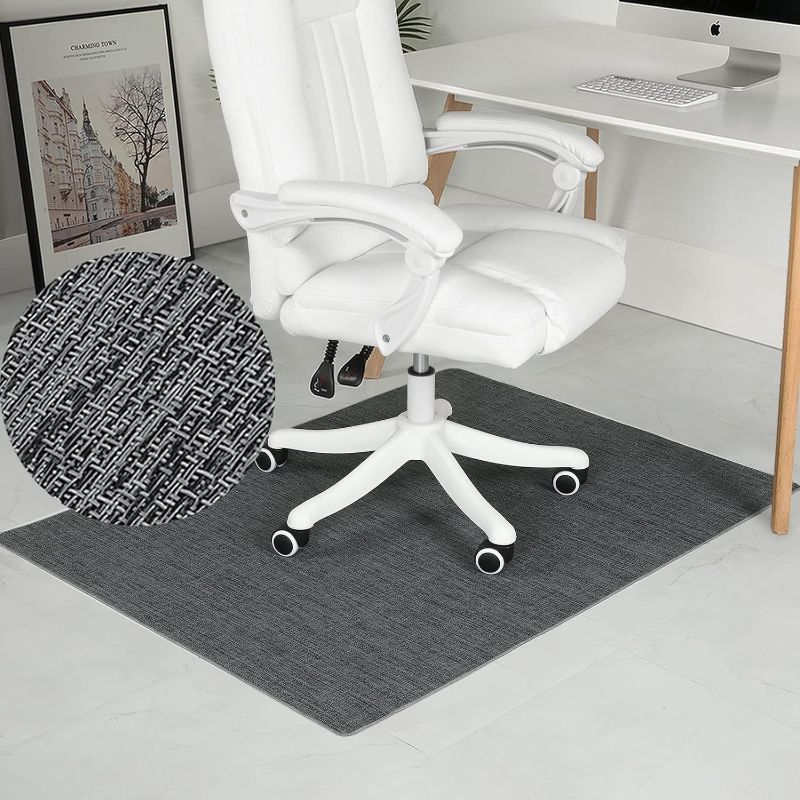 Photo 1 of  Office Chair Mat for Rolling Chairs Easy Glide, Anti Slip, Non-Curve, Floor Protector for Home Office, Gray