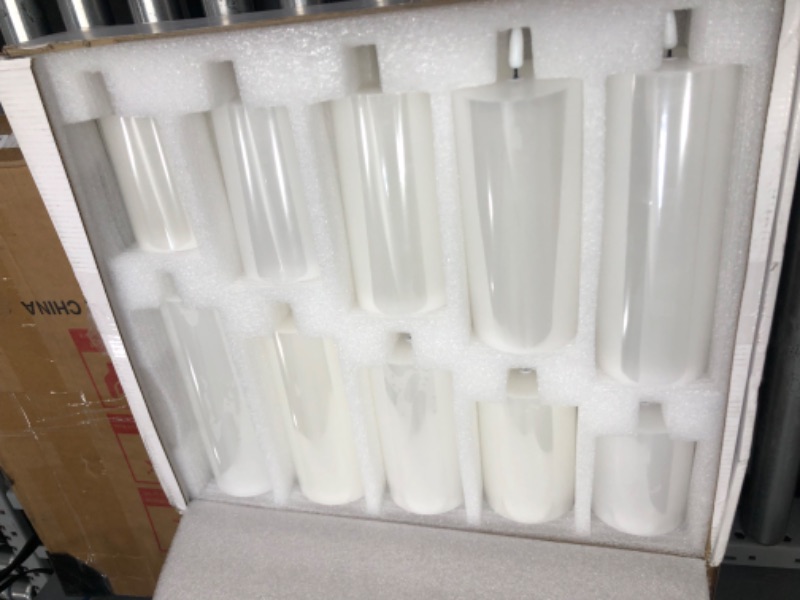 Photo 1 of 10 Pcs White Pillar Candles