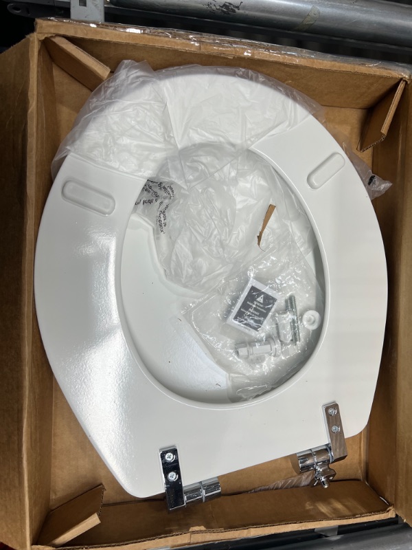 Photo 2 of Bemis 1500TTT 000 Toilet Seat will Never Loosen and Provide the Perfect Fit, ELONGATED, White 1 Pack Elongated White