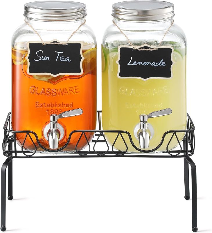 Photo 1 of 2 pcs juice glass jars 