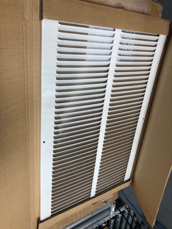 Photo 1 of 12"w X 20"h Steel Return Air Grilles - Sidewall and Ceiling - HVAC Duct Cover - White [Outer Dimensions: 13.75"w X 21.75"h]
