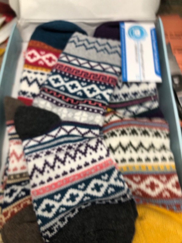 Photo 1 of 5 PAIRS WARM COZY VINTAGE WOOL SOCKS FOR WOMEN 