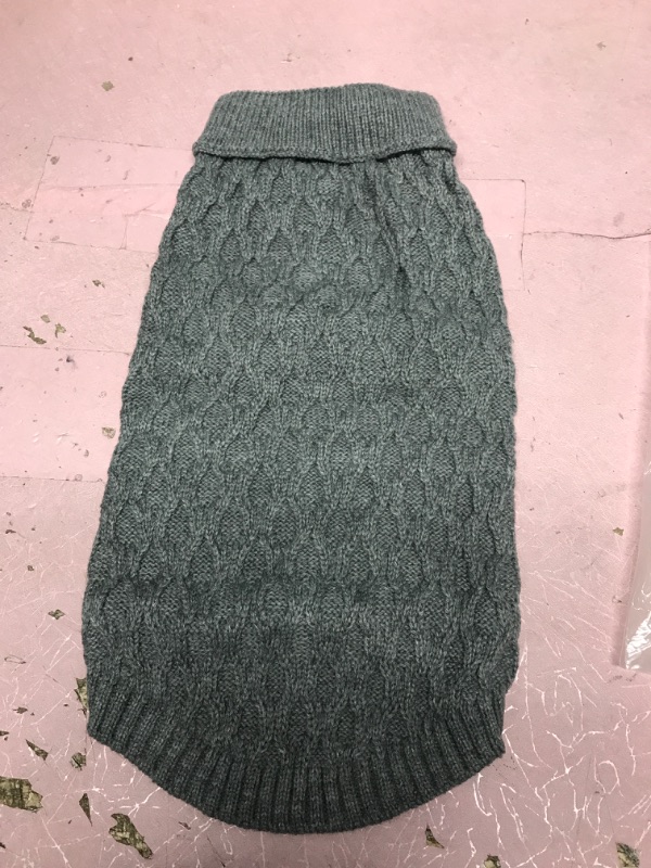 Photo 1 of Grey Knitted Dog Jumper Cosy for Autumn Winter Spring, Handmade, Cotton, Stretchy, Pet, Apparel

