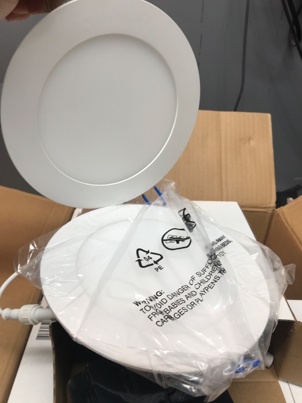 Photo 2 of 8 boxes
Sunco Lighting 16 Pack 6 Inch Ultra Thin LED Recessed Ceiling Lights, Smooth Trim, 5000K Daylight, Dimmable, 14W=100W, Wafer Thin, Canless with Junction Box - Energy Star 5000K Daylight 6 inch