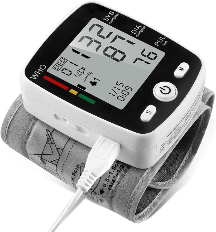 Photo 1 of COLOR WHITE 
potulas Blood Pressure Monitor, Wrist Blood Pressure Cuff Monitor with USB Charging, Automatic Digital BP Machine,Voice Broadcast, Large Display Screen