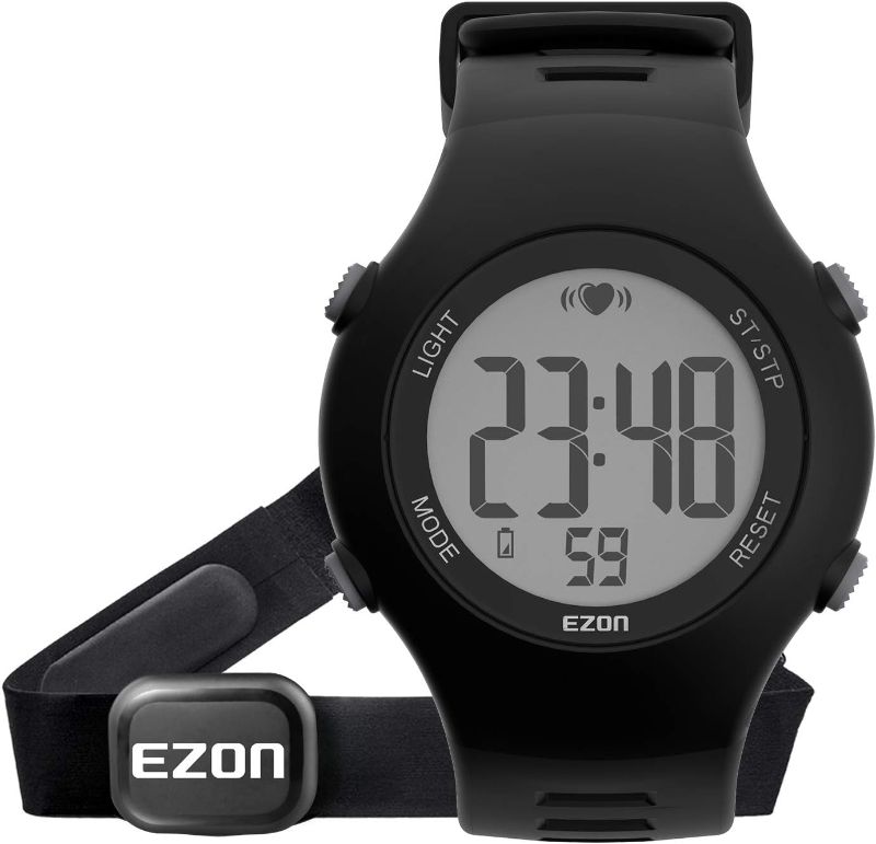 Photo 1 of EZON T037 Sports Wristwatch Digital Heart Rate Monitor Outdoor Running Watch Alarm Chronograph with Chest Strap