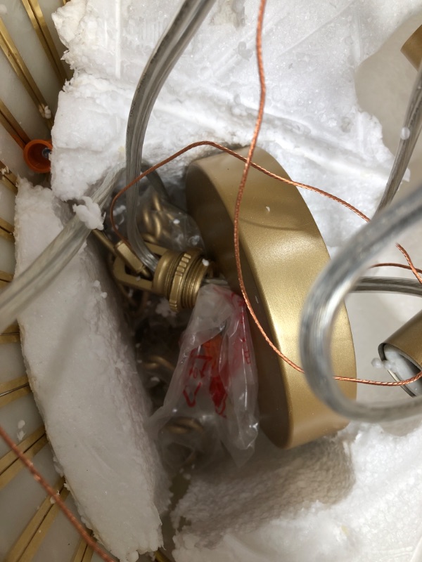 Photo 1 of Durent Lighting Gold Drum Chandelier 4-Light Modern Drum Pendant Lighting Fixture with Cream Glass Shade, 16” Round Ceiling Hanging Light for Bedroom Dining Room Kitchen Foyer Entryway Living Room