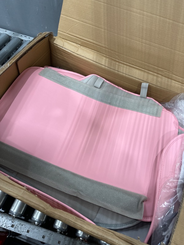 Photo 2 of CAR PASS 5 Seats Nappa Leather Seat Covers Full Set Cushioned Universal Waterproof Durable, All Pink Car Seat Covers Support Lumbar Women Leatherette Fit for SUV Pick-up Truck Sedan Cute Solid Pink Pink Full Sets