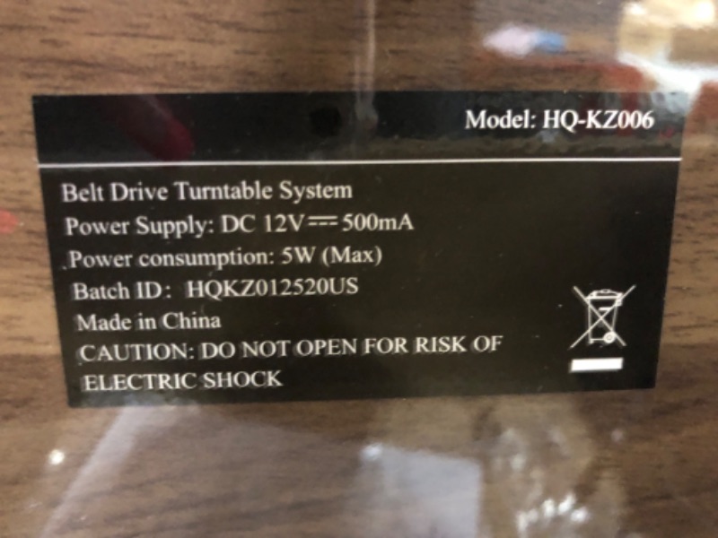 Photo 3 of *** PARTS ONLY **+Turntables Belt-Drive Record Player with Wireless Output Connectivity, Vinyl Player Support 33&45 RPM Speed Phono Line Output USB Digital to PC Recording with Advanced Magnetic Cartridge&Counterweight