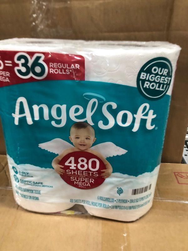 Photo 1 of Angel Soft Super Mega Toilet Paper, 6 Super Mega Rolls