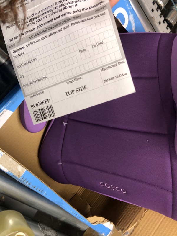 Photo 2 of Cosco Topside Booster Car Seat - Easy to Move, Lightweight Design (Grape), 1 Count (Pack of 1)