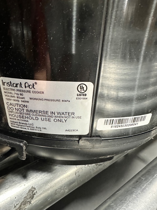 Photo 1 of Instant Pot Pro 10-in-1 Pressure Cooker, Slow Cooker, Rice/Grain Cooker, Steamer, Sauté, Sous Vide, Yogurt Maker, Sterilizer, and Warmer, Includes App With Over 800 Recipes, Black, 8 Quart 8QT Pro